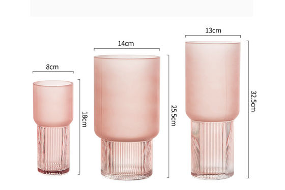 H18cm Modern Decorative Glass Vase for Flowers Transparent Home Office Decor