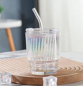 400ml Ribbed Glass Tumbler Water Cup for Daily Use